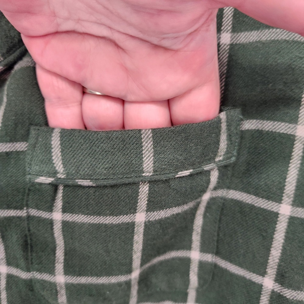 Pact Green Windowpane Short-Sleeve Pajama Top - Picture 7 of 9